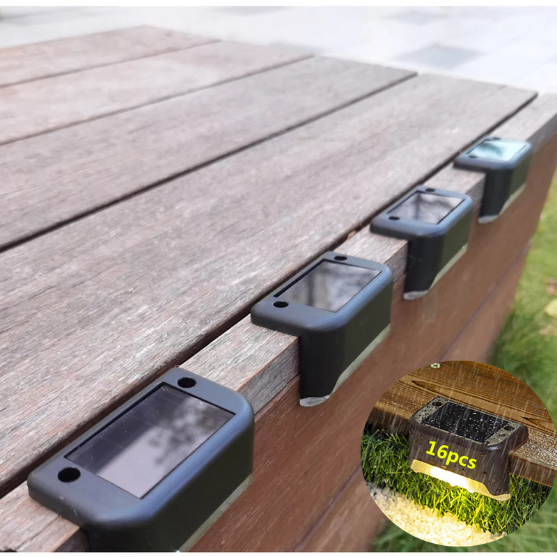 LED 태양 계단 빛 방수 야외 정원 장식 통로 안뜰 테라스 난간 울타리 단계 빛 풍경 빛